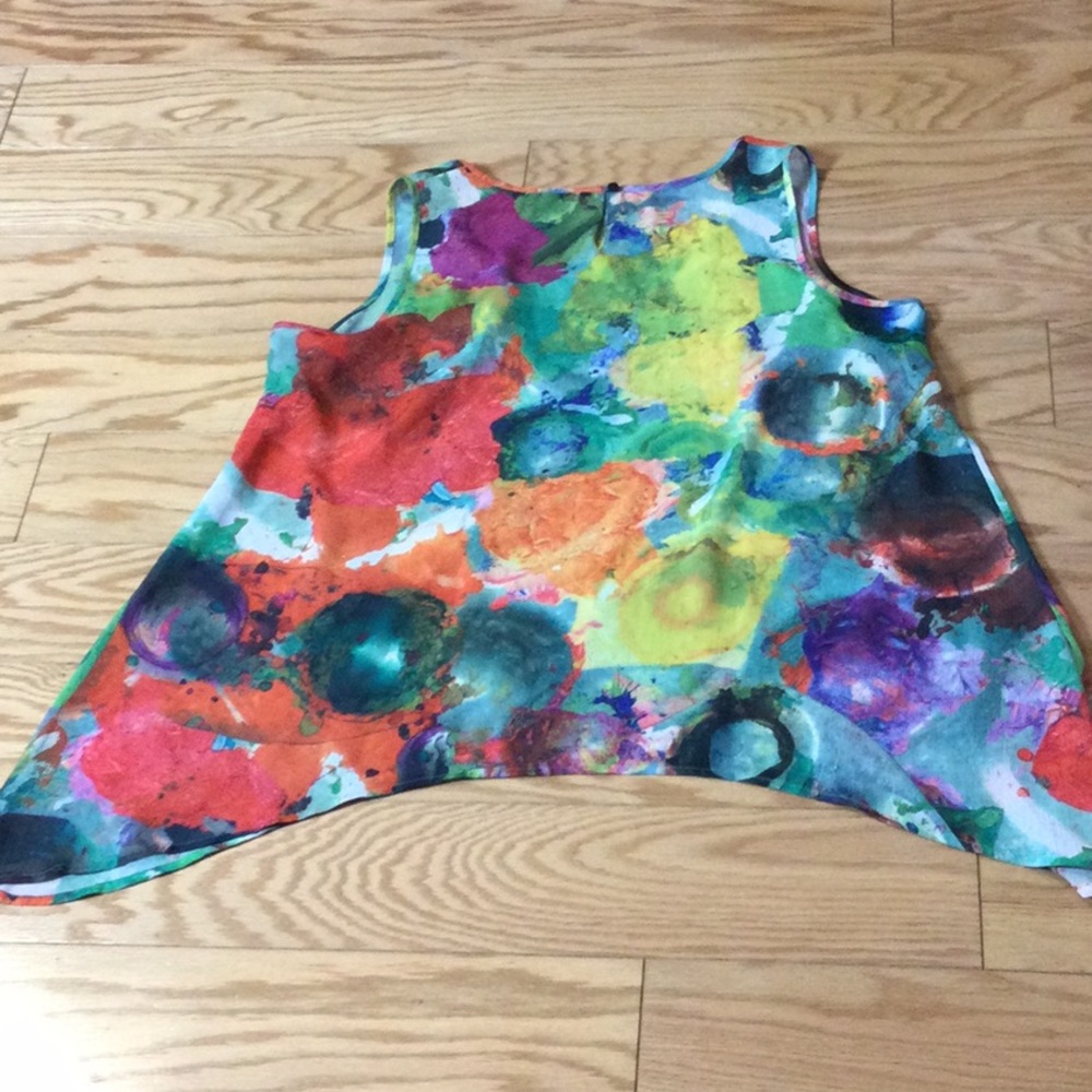 18/20 Lane Bryant Colorful Boho Abstract Print Sleeveless Top - Picture 4 of 14